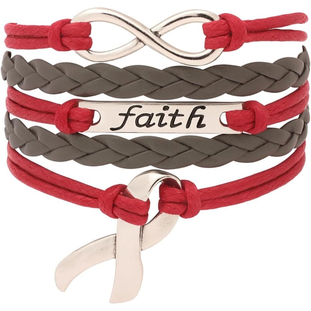Pink Ribbon Hope & Faith Infinity Bracelet - Perfect Breast Cancer Gift